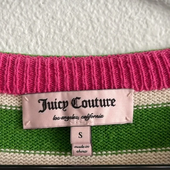 Juicy Couture Woman’s Stripped Sweater Top Size Small - Picture 5 of 6